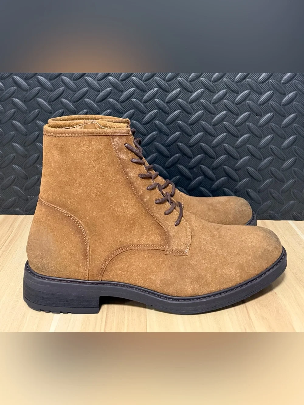 Cliffs by White Mountain Ankle Suede Zip Up Lace Brown Boots Mens Size 7.5‎